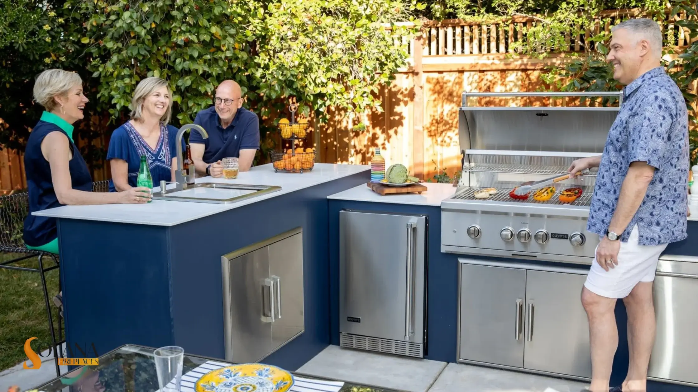 freestanding vs. built in fridge - Solana Fireplaces